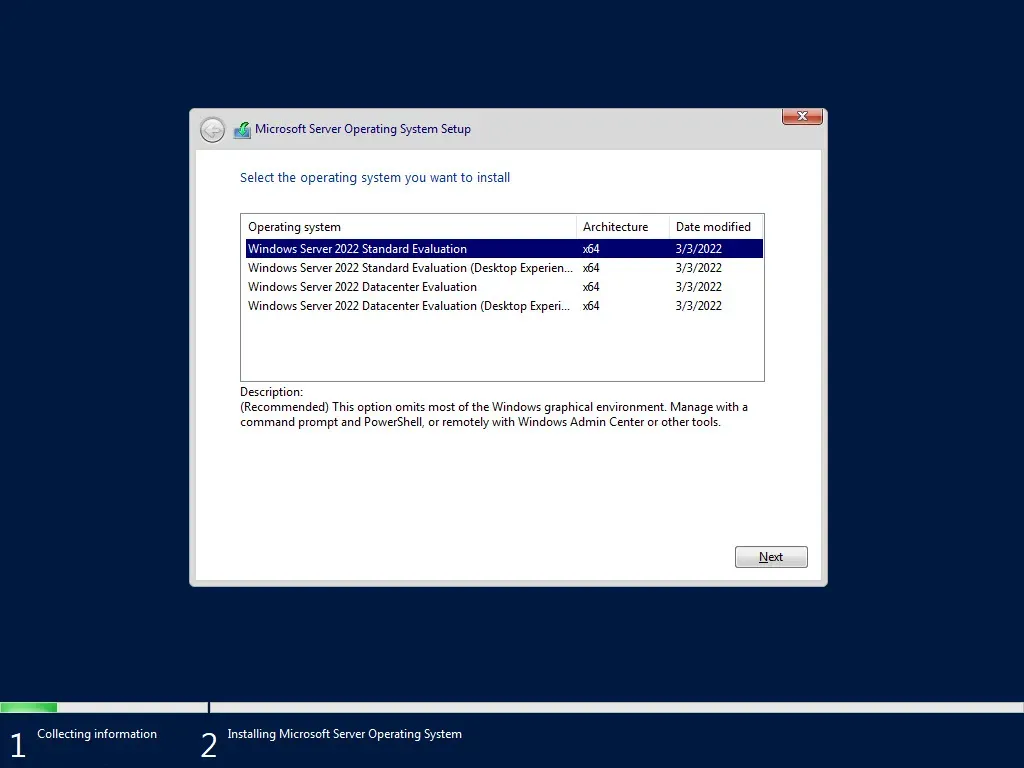 Operating System - Window Server 2022